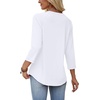 image:imageWIHOLL Womens Blouses Dressy Casual 34 Length Sleeve Tops Spring Summer Shirts Business Casual Outfits VacationClassic White