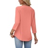 image:imageWIHOLL Womens Blouses Dressy Casual 34 Length Sleeve Tops Spring Summer Shirts Business Casual Outfits VacationCoral