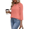 image:imageWIHOLL Womens Blouses Dressy Casual 34 Length Sleeve Tops Spring Summer Shirts Business Casual Outfits VacationCoral