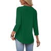 image:imageWIHOLL Womens Blouses Dressy Casual 34 Length Sleeve Tops Spring Summer Shirts Business Casual Outfits VacationDark Green