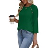 image:imageWIHOLL Womens Blouses Dressy Casual 34 Length Sleeve Tops Spring Summer Shirts Business Casual Outfits VacationDark Green