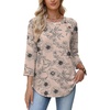 image:imageWIHOLL Womens Blouses Dressy Casual 34 Length Sleeve Tops Spring Summer Shirts Business Casual Outfits VacationFloral Apricot