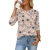 image:imageWIHOLL Womens Blouses Dressy Casual 34 Length Sleeve Tops Spring Summer Shirts Business Casual Outfits VacationFloral Apricot