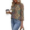 image:imageWIHOLL Womens Blouses Dressy Casual 34 Length Sleeve Tops Spring Summer Shirts Business Casual Outfits VacationFloral Boho