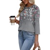 image:imageWIHOLL Womens Blouses Dressy Casual 34 Length Sleeve Tops Spring Summer Shirts Business Casual Outfits VacationFloral Grey