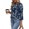 image:imageWIHOLL Womens Blouses Dressy Casual 34 Length Sleeve Tops Spring Summer Shirts Business Casual Outfits VacationFloral Navy