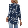 image:imageWIHOLL Womens Blouses Dressy Casual 34 Length Sleeve Tops Spring Summer Shirts Business Casual Outfits VacationFloral Navy