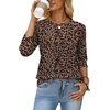 image:imageWIHOLL Womens Blouses Dressy Casual 34 Length Sleeve Tops Spring Summer Shirts Business Casual Outfits VacationPattern Leopard