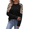 image:imageWIHOLL Womens Fall Sweaters Contrast Raglan Sleeve Tops Fashion ClothingBlackleopard