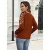 image:imageWIHOLL Womens Fall Sweaters Contrast Raglan Sleeve Tops Fashion ClothingCaramelleopard