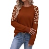 image:imageWIHOLL Womens Fall Sweaters Contrast Raglan Sleeve Tops Fashion ClothingCaramelleopard