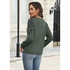image:imageWIHOLL Womens Fall Sweaters Contrast Raglan Sleeve Tops Fashion ClothingGrey Greenleopard