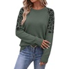 image:imageWIHOLL Womens Fall Sweaters Contrast Raglan Sleeve Tops Fashion ClothingGrey Greenleopard
