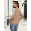 image:imageWIHOLL Womens Fall Sweaters Contrast Raglan Sleeve Tops Fashion ClothingKhakihoundstooth