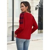 image:imageWIHOLL Womens Fall Sweaters Contrast Raglan Sleeve Tops Fashion ClothingRedplaid