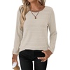 image:imageWIHOLL Womens Long Sleeve Tops Fall Outfits Crewneck Shirts Winter ClothingApricot