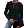 image:imageWIHOLL Womens Long Sleeve Tops Fall Outfits Crewneck Shirts Winter ClothingBlack
