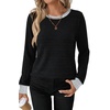 image:imageWIHOLL Womens Long Sleeve Tops Fall Outfits Crewneck Shirts Winter ClothingBlack Grey