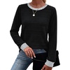 image:imageWIHOLL Womens Long Sleeve Tops Fall Outfits Crewneck Shirts Winter ClothingBlack Grey