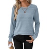 image:imageWIHOLL Womens Long Sleeve Tops Fall Outfits Crewneck Shirts Winter ClothingBlue