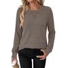 image:imageWIHOLL Womens Long Sleeve Tops Fall Outfits Crewneck Shirts Winter ClothingBrown