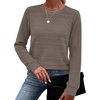 image:imageWIHOLL Womens Long Sleeve Tops Fall Outfits Crewneck Shirts Winter ClothingBrown