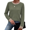 image:imageWIHOLL Womens Long Sleeve Tops Fall Outfits Crewneck Shirts Winter ClothingGreen