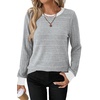 image:imageWIHOLL Womens Long Sleeve Tops Fall Outfits Crewneck Shirts Winter ClothingGrey