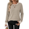 image:imageWIHOLL Womens Long Sleeve Tops Fall Outfits Crewneck Shirts Winter ClothingKhaki