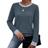 image:imageWIHOLL Womens Long Sleeve Tops Fall Outfits Crewneck Shirts Winter ClothingNavy