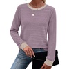 image:imageWIHOLL Womens Long Sleeve Tops Fall Outfits Crewneck Shirts Winter ClothingPurple