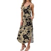 image:imageWIHOLL Womens Maxi Dresses for Women Casual Long Summer Sun Dresses 2026 Spaghetti Strap Hawaiian Vacation Outfits for WomenFloral Black Flowers