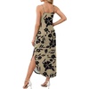 image:imageWIHOLL Womens Maxi Dresses for Women Casual Long Summer Sun Dresses 2026 Spaghetti Strap Hawaiian Vacation Outfits for WomenFloral Black Flowers