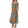 image:imageWIHOLL Womens Maxi Dresses for Women Casual Long Summer Sun Dresses 2026 Spaghetti Strap Hawaiian Vacation Outfits for WomenFloral Coconut Leaves