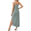 image:imageWIHOLL Womens Maxi Dresses for Women Casual Long Summer Sun Dresses 2026 Spaghetti Strap Hawaiian Vacation Outfits for WomenFloral Green White Print