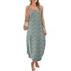 image:imageWIHOLL Womens Maxi Dresses for Women Casual Long Summer Sun Dresses 2026 Spaghetti Strap Hawaiian Vacation Outfits for WomenFloral Green White Print