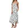 image:imageWIHOLL Womens Maxi Dresses for Women Casual Long Summer Sun Dresses 2026 Spaghetti Strap Hawaiian Vacation Outfits for WomenFloral Multi Leaf
