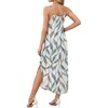 image:imageWIHOLL Womens Maxi Dresses for Women Casual Long Summer Sun Dresses 2026 Spaghetti Strap Hawaiian Vacation Outfits for WomenFloral Multi Leaf