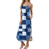 image:imageWIHOLL Womens Maxi Dresses for Women Casual Long Summer Sun Dresses 2026 Spaghetti Strap Hawaiian Vacation Outfits for WomenFloral Plaid