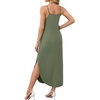 image:imageWIHOLL Womens Maxi Dresses for Women Casual Long Summer Sun Dresses 2026 Spaghetti Strap Hawaiian Vacation Outfits for WomenPlain Army Green