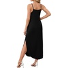 image:imageWIHOLL Womens Maxi Dresses for Women Casual Long Summer Sun Dresses 2026 Spaghetti Strap Hawaiian Vacation Outfits for WomenPlain Black