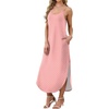 image:imageWIHOLL Womens Maxi Dresses for Women Casual Long Summer Sun Dresses 2026 Spaghetti Strap Hawaiian Vacation Outfits for WomenPlain Pink