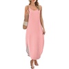 image:imageWIHOLL Womens Maxi Dresses for Women Casual Long Summer Sun Dresses 2026 Spaghetti Strap Hawaiian Vacation Outfits for WomenPlain Pink