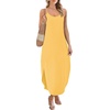 image:imageWIHOLL Womens Maxi Dresses for Women Casual Long Summer Sun Dresses 2026 Spaghetti Strap Hawaiian Vacation Outfits for WomenPlain Yellow