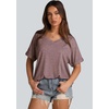 image:imageWIHOLL Womens Oversized Tshirts Summer Tops 2025 Short Sleeve V Neck Shirts Outfits Plus Size Clothes1brown Coffee