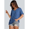 image:imageWIHOLL Womens Oversized Tshirts Summer Tops 2025 Short Sleeve V Neck Shirts Outfits Plus Size ClothesBlue