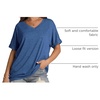 image:imageWIHOLL Womens Oversized Tshirts Summer Tops 2025 Short Sleeve V Neck Shirts Outfits Plus Size ClothesBlue