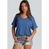 image:imageWIHOLL Womens Oversized Tshirts Summer Tops 2025 Short Sleeve V Neck Shirts Outfits Plus Size ClothesBlue