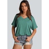 image:imageWIHOLL Womens Oversized Tshirts Summer Tops 2025 Short Sleeve V Neck Shirts Outfits Plus Size ClothesBlue Green
