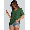 image:imageWIHOLL Womens Oversized Tshirts Summer Tops 2025 Short Sleeve V Neck Shirts Outfits Plus Size ClothesGreen